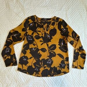 The Limited Black and Gold Floral Blouse